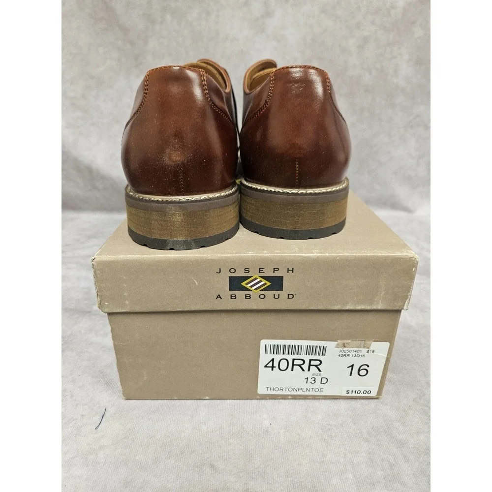 Joseph Abboud Mens Thorton Plain Toe Tan Oxford Size 13D New